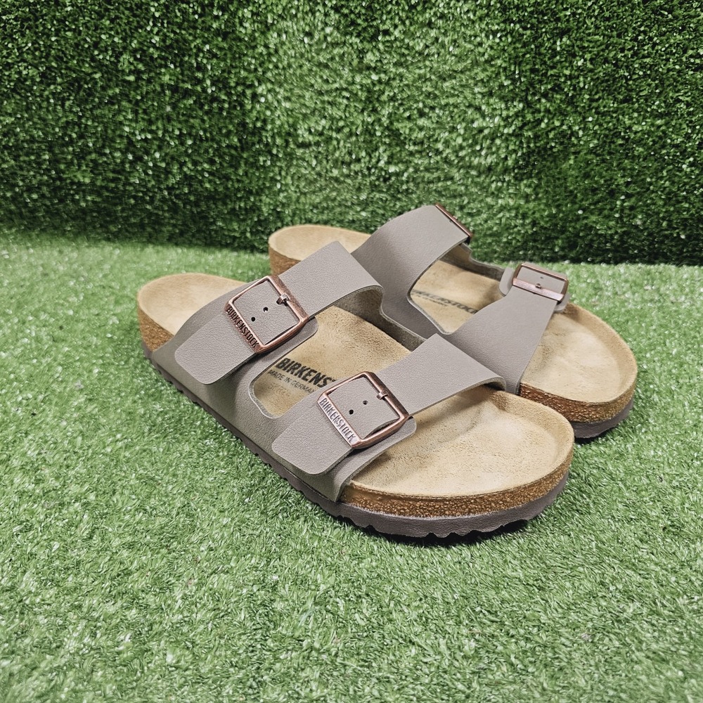 Birkenstock Arizona Buckle Brown Mocca Leather Slides Mens Size US 10 EU 43